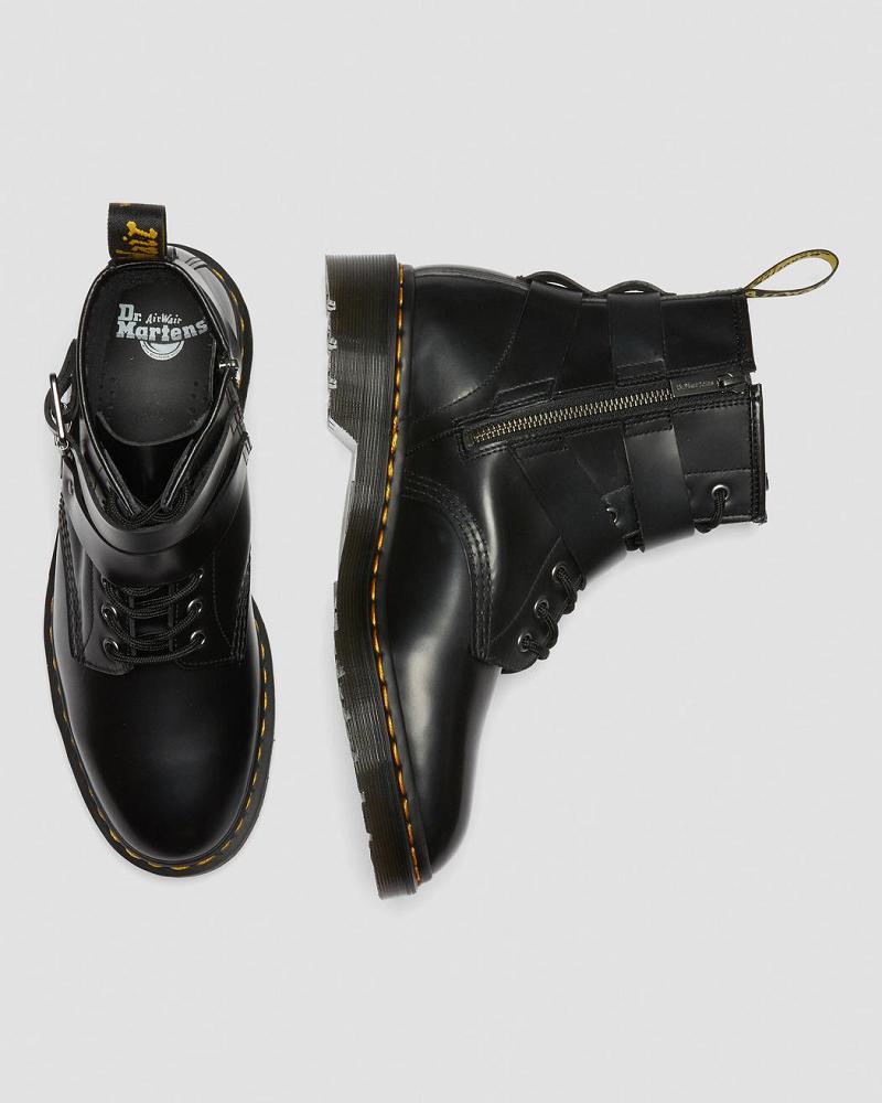 Dr Martens Cristofor Læder Harness Snørestøvler Herre Sort | DK 541KOR